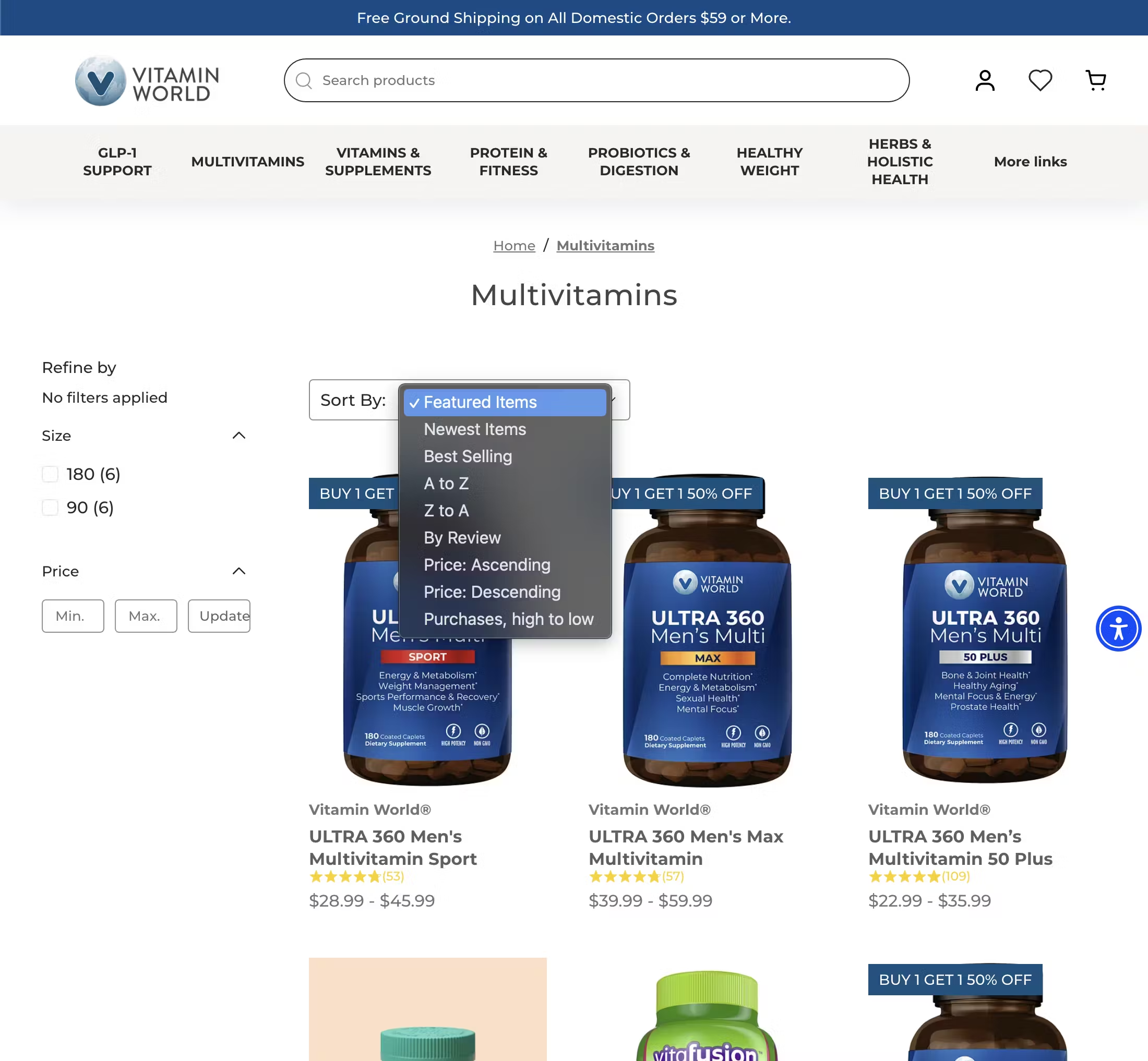 Desktop screenshot of Vitamin World