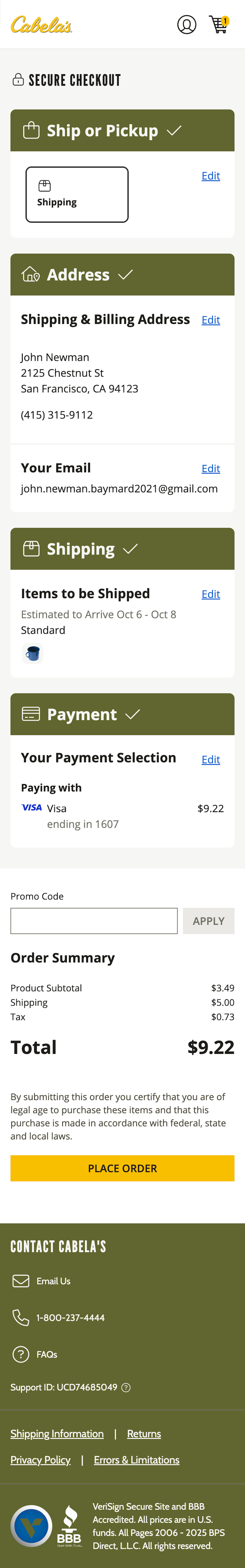 Mobile screenshot of Cabela’s