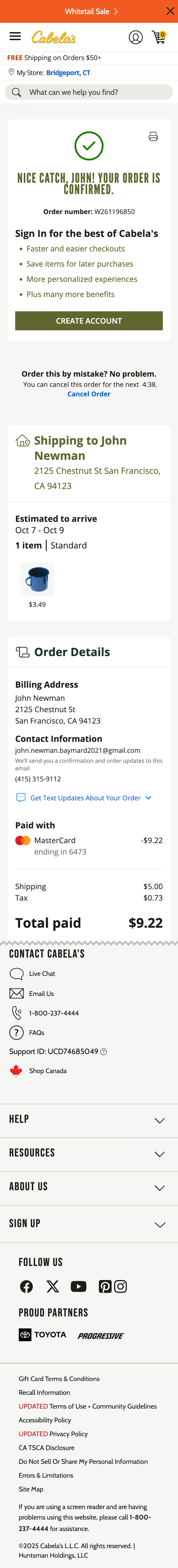 Mobile screenshot of Cabela’s
