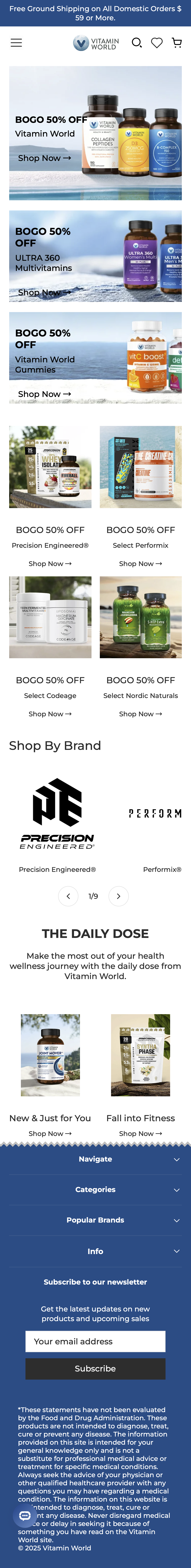 Mobile screenshot of Vitamin World