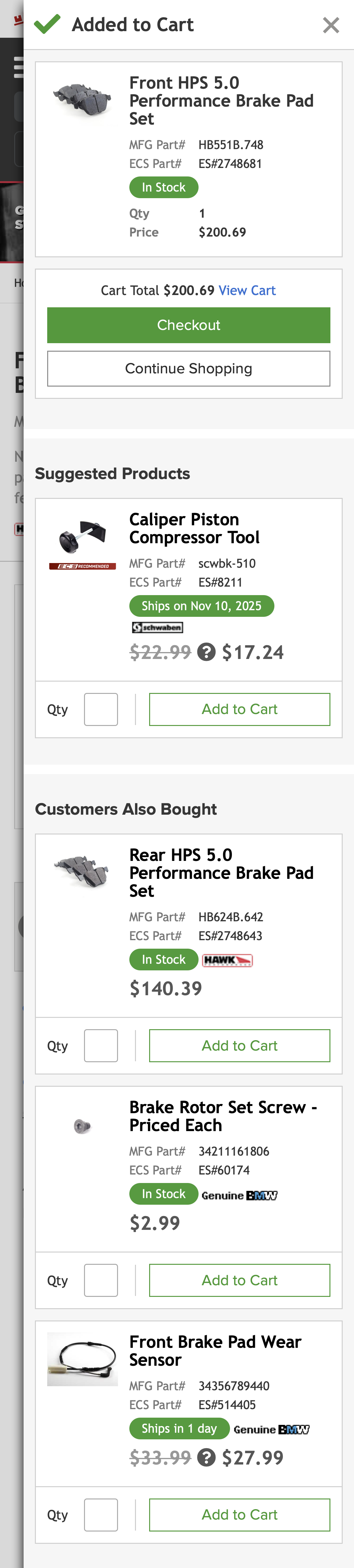 Mobile screenshot of ECS Tuning