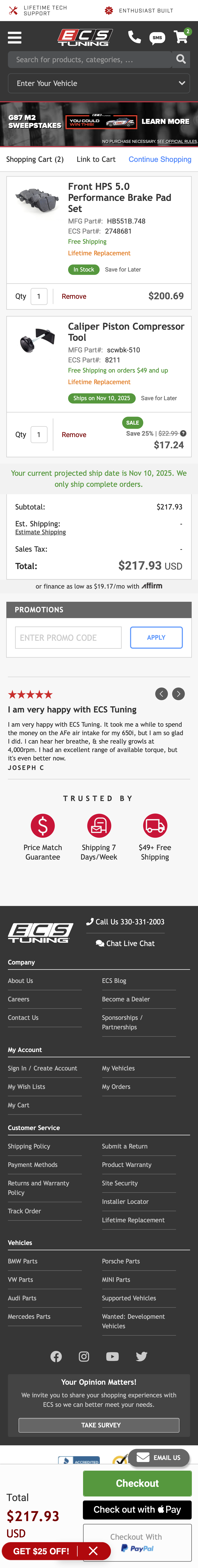 Mobile screenshot of ECS Tuning
