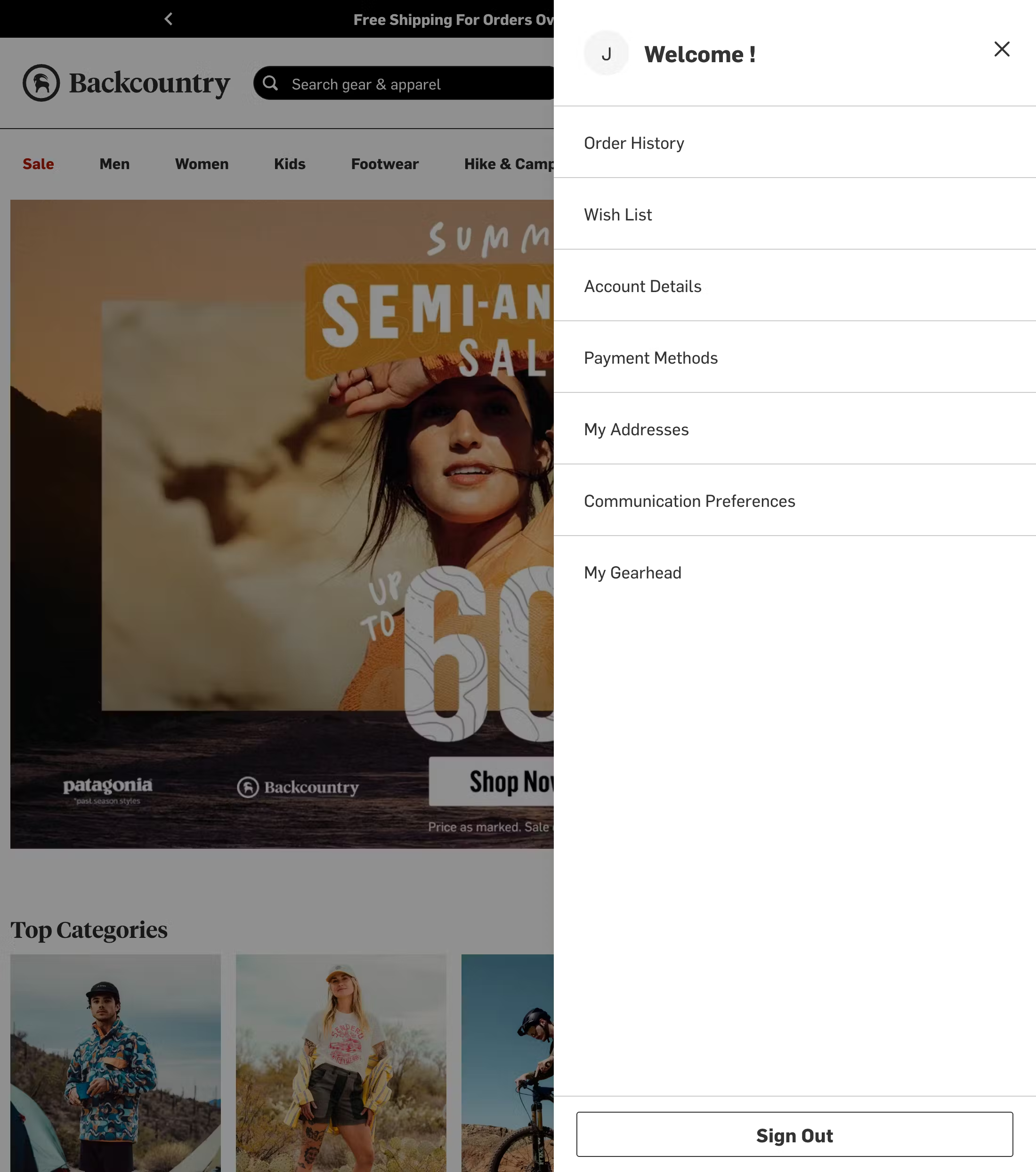Desktop screenshot of Backcountry