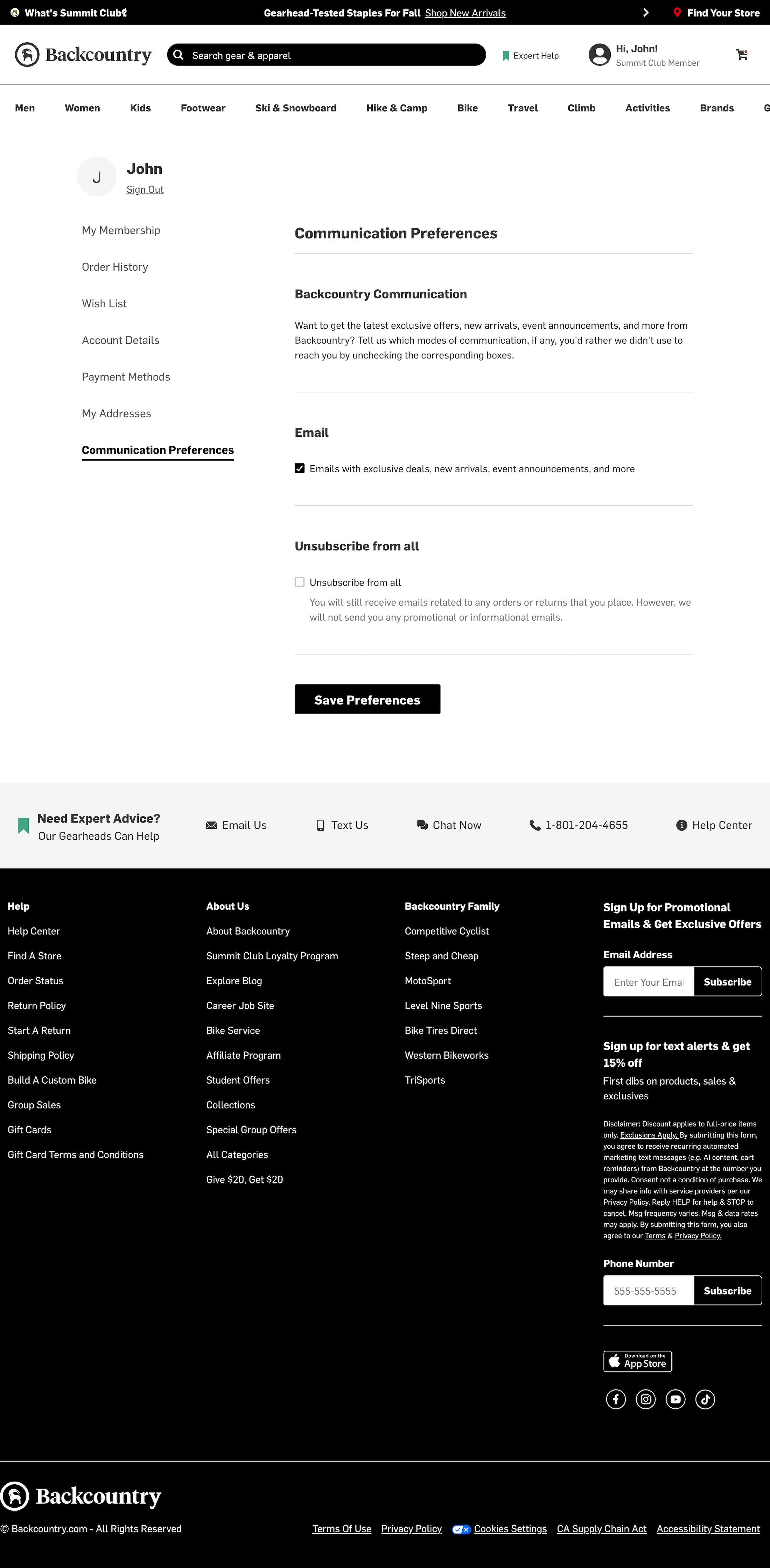 Desktop screenshot of Backcountry