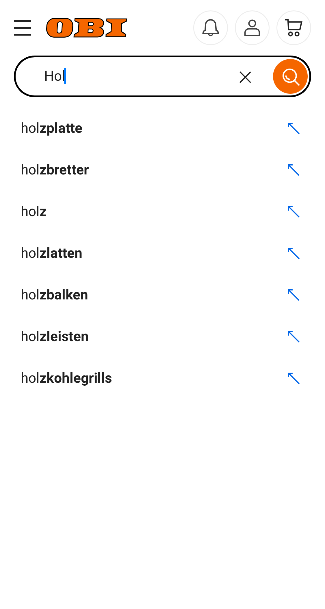 Mobile screenshot of OBI