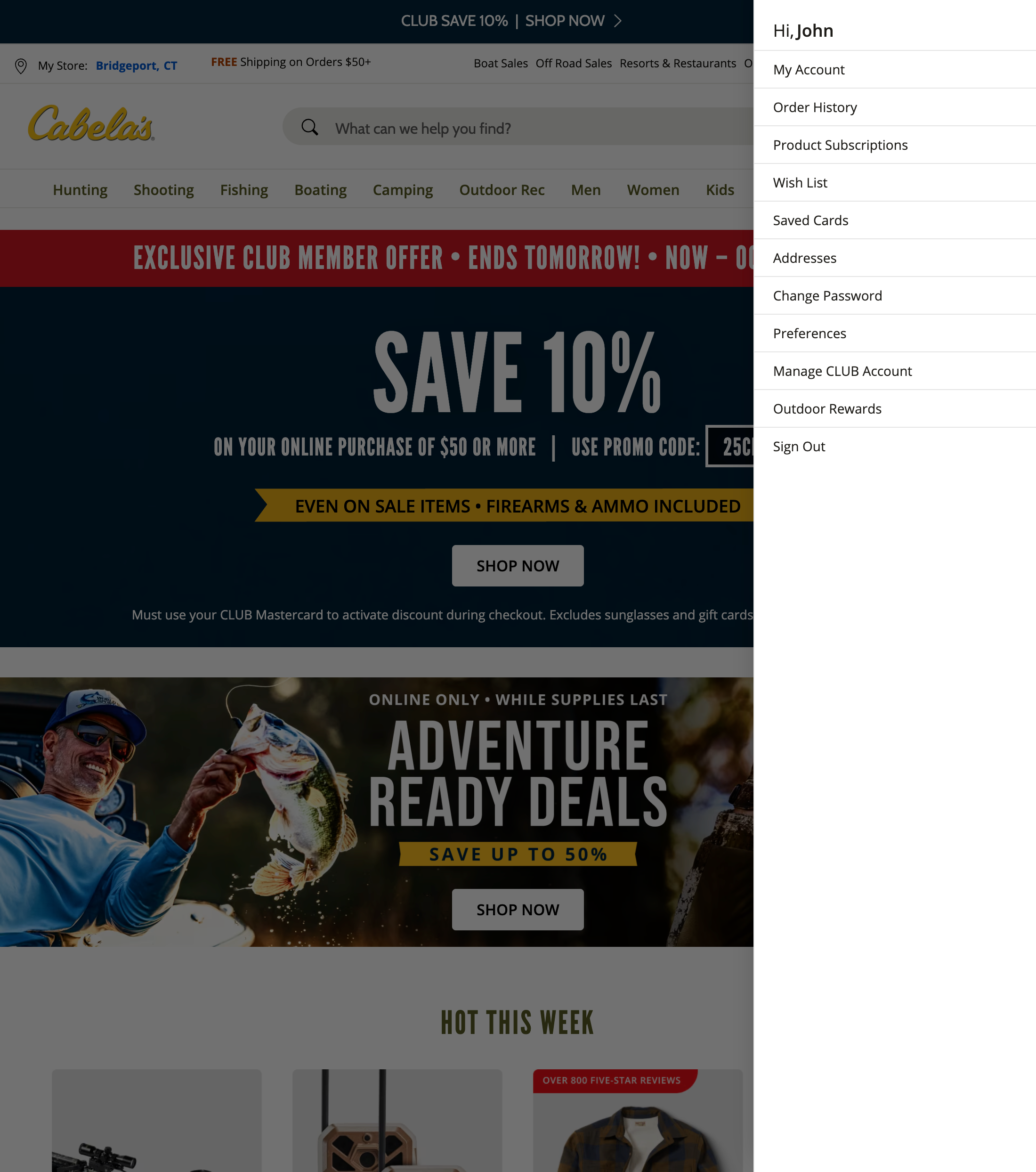 Desktop screenshot of Cabela’s
