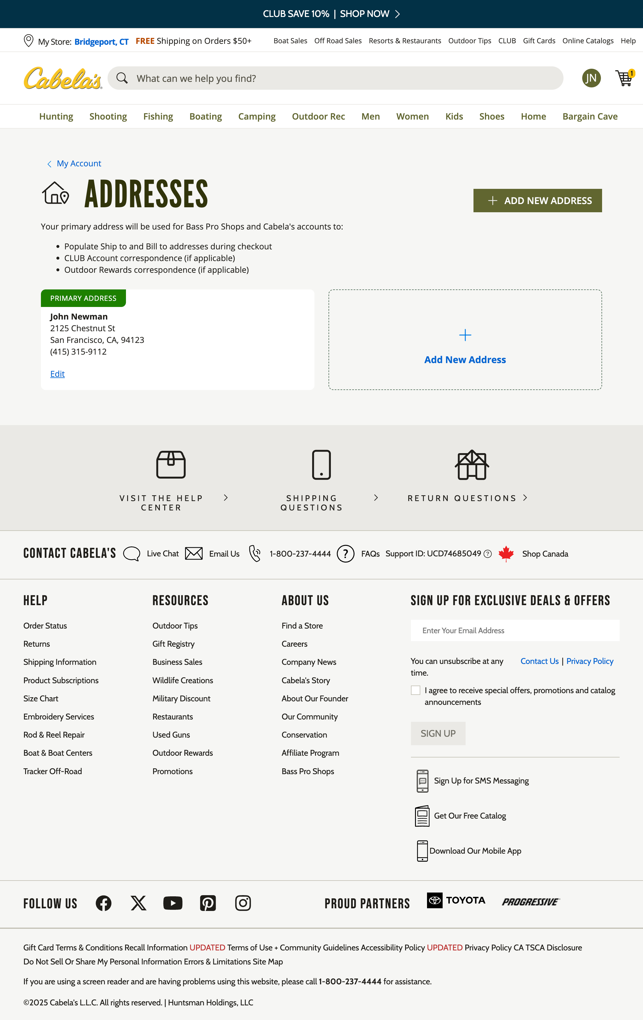 Desktop screenshot of Cabela’s