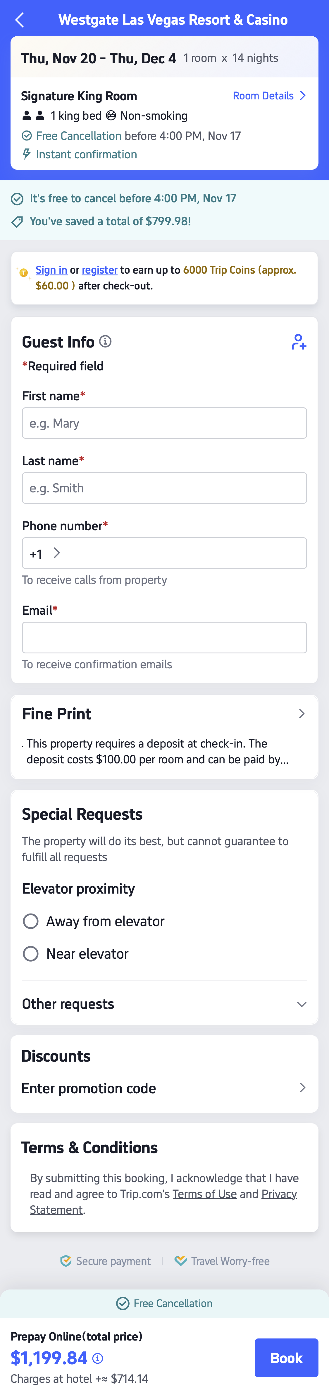 Mobile screenshot of Trip.com