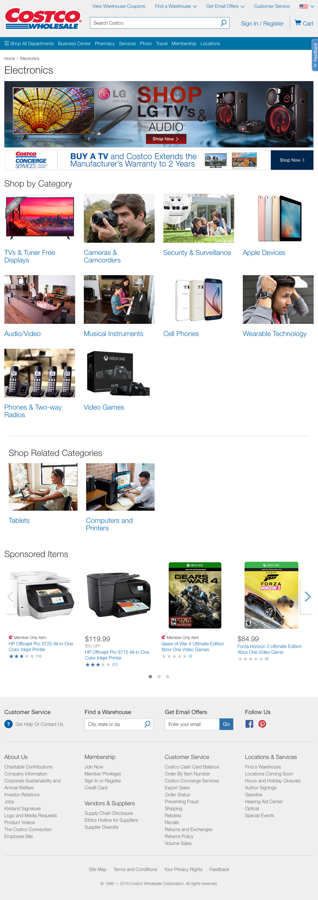 Desktop screenshot of Costco