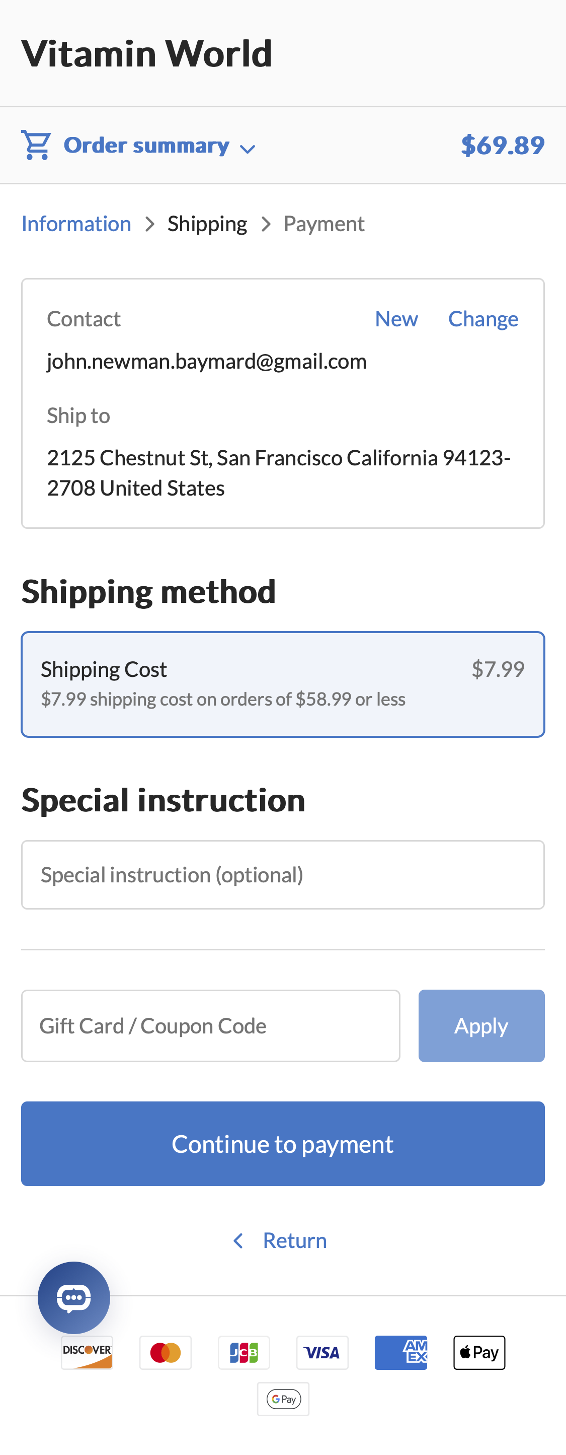 Mobile screenshot of Vitamin World