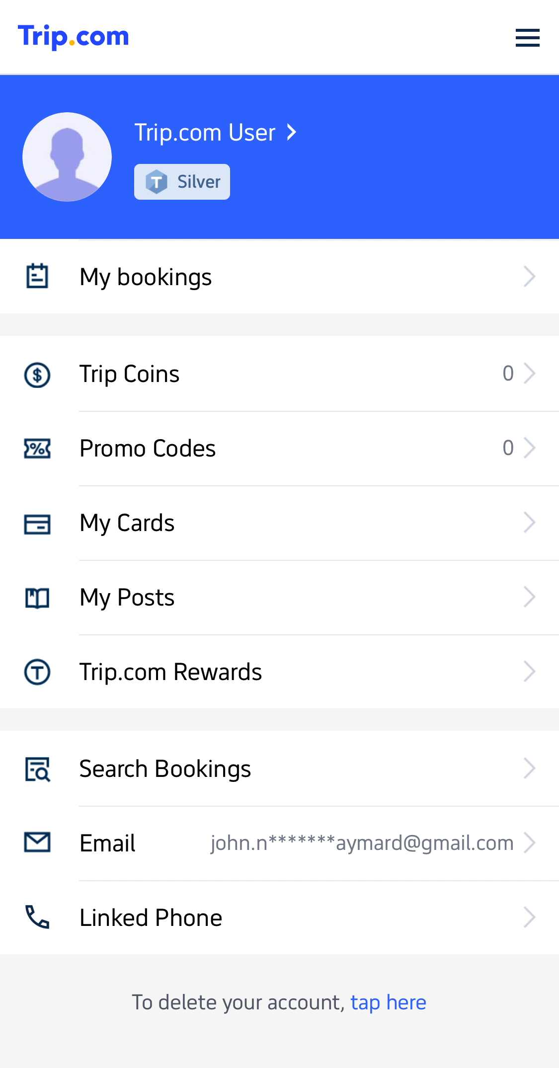Mobile screenshot of Trip.com