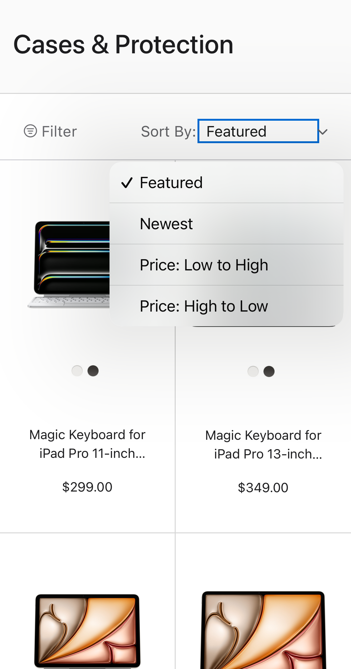 Mobile screenshot of Apple