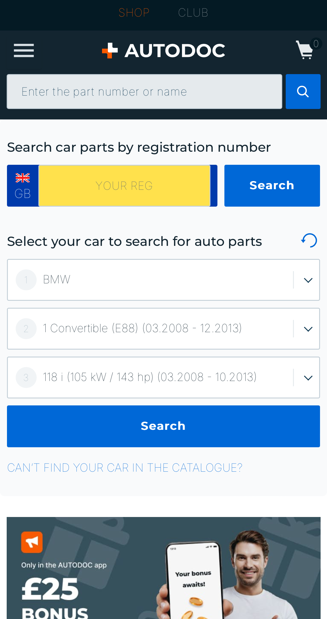 Mobile screenshot of AUTODOC