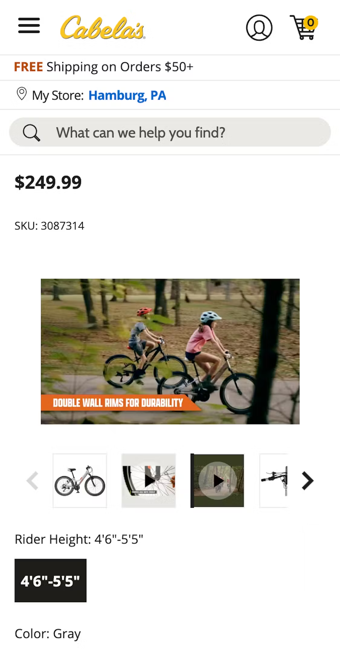 Mobile screenshot of Cabela’s