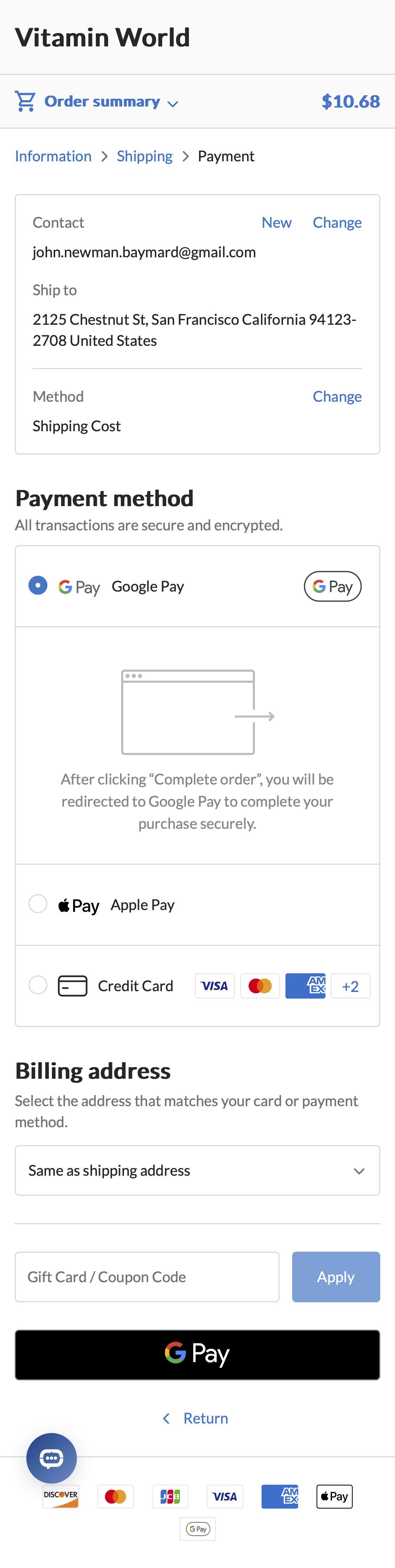Mobile screenshot of Vitamin World