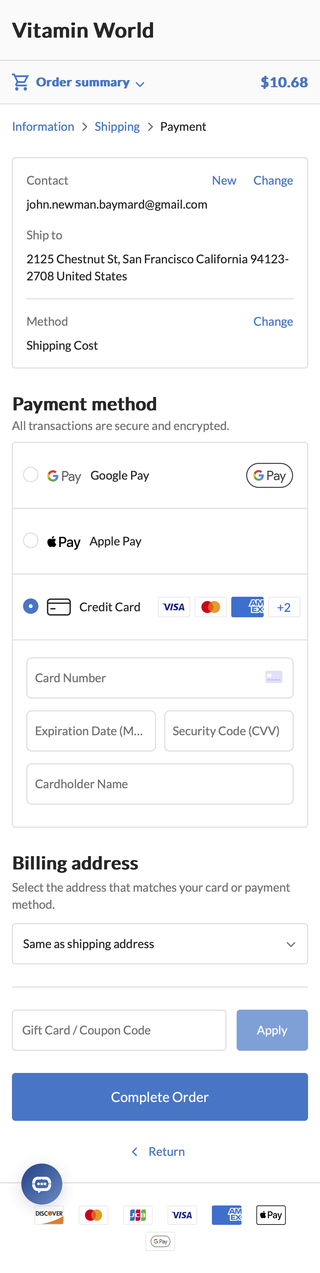 Mobile screenshot of Vitamin World