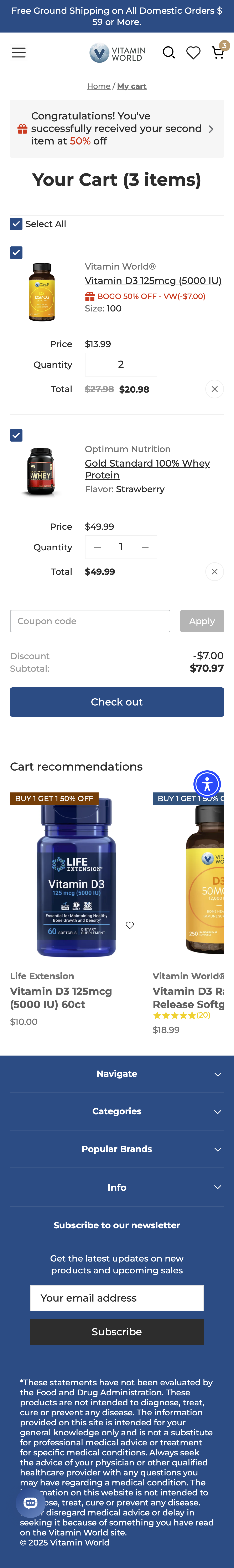 Mobile screenshot of Vitamin World