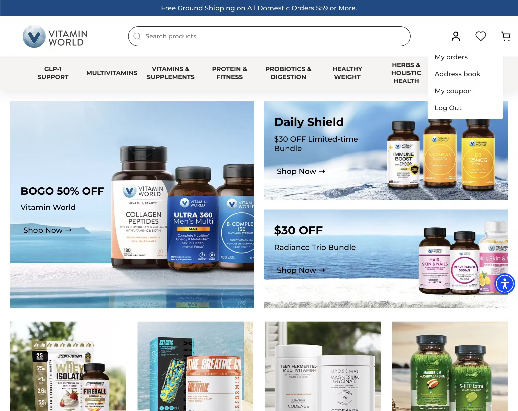 Desktop screenshot of Vitamin World