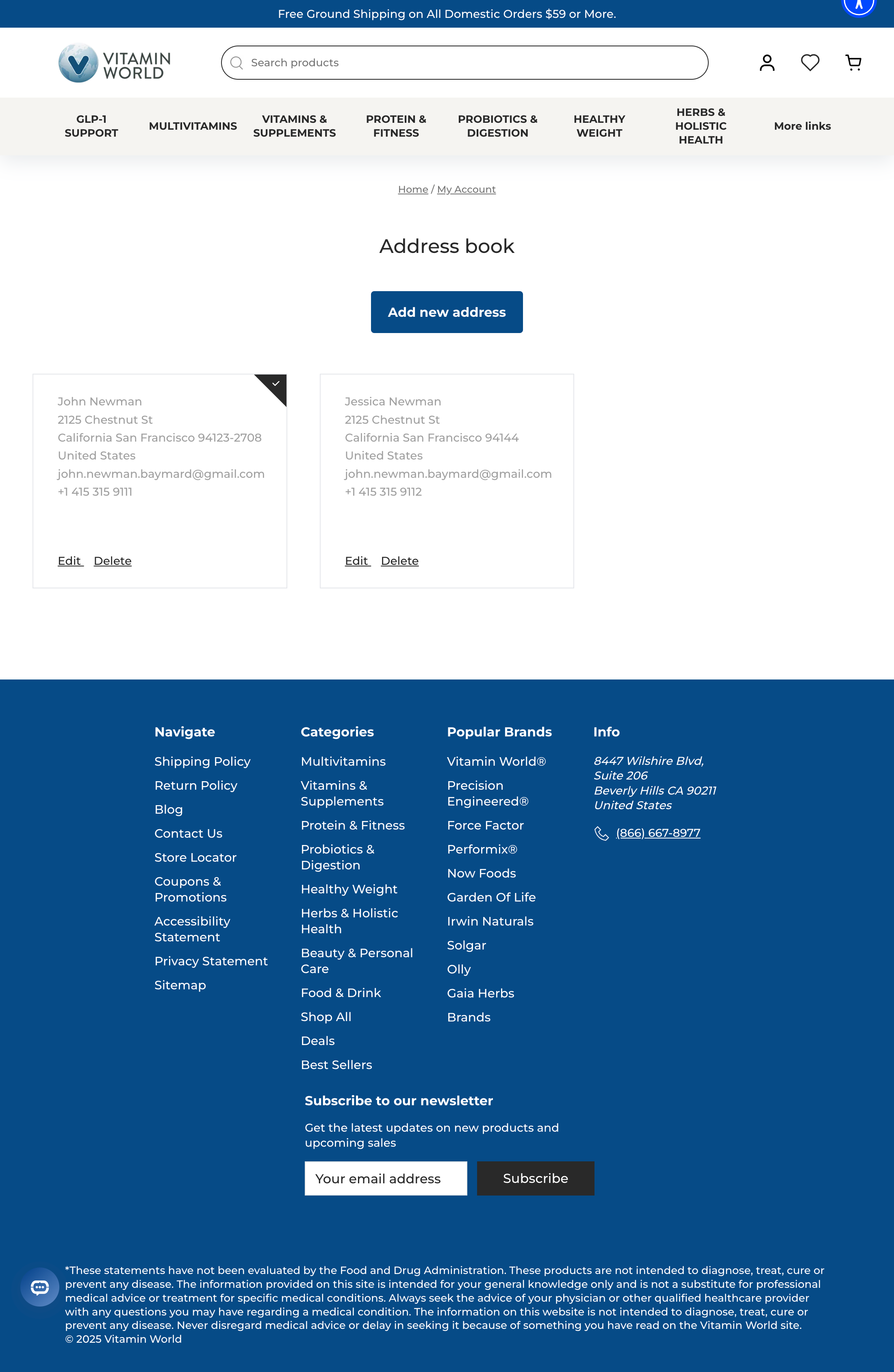 Desktop screenshot of Vitamin World