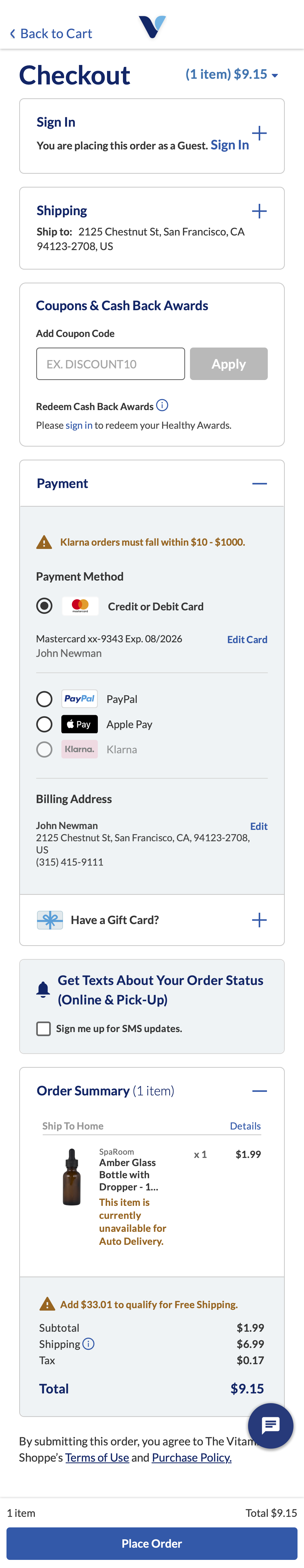 Mobile screenshot of The Vitamin Shoppe