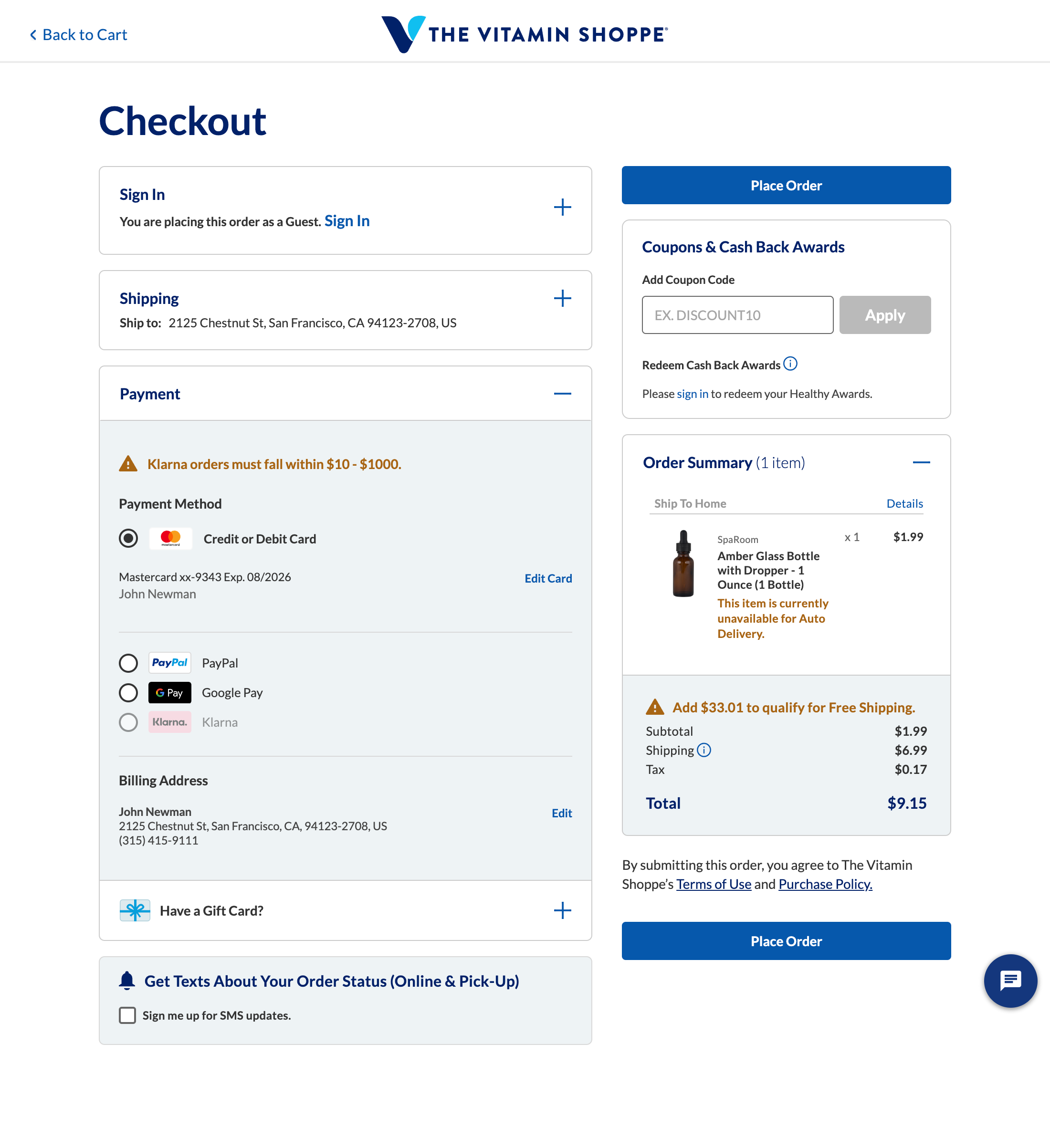 Desktop screenshot of The Vitamin Shoppe