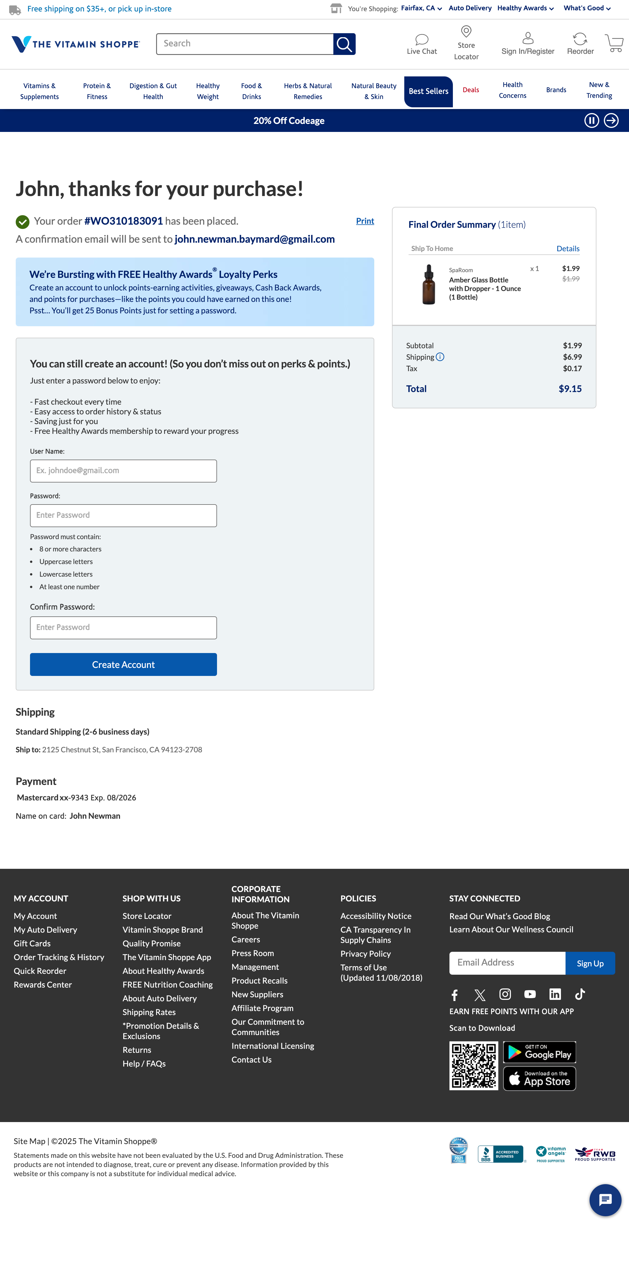 Desktop screenshot of The Vitamin Shoppe