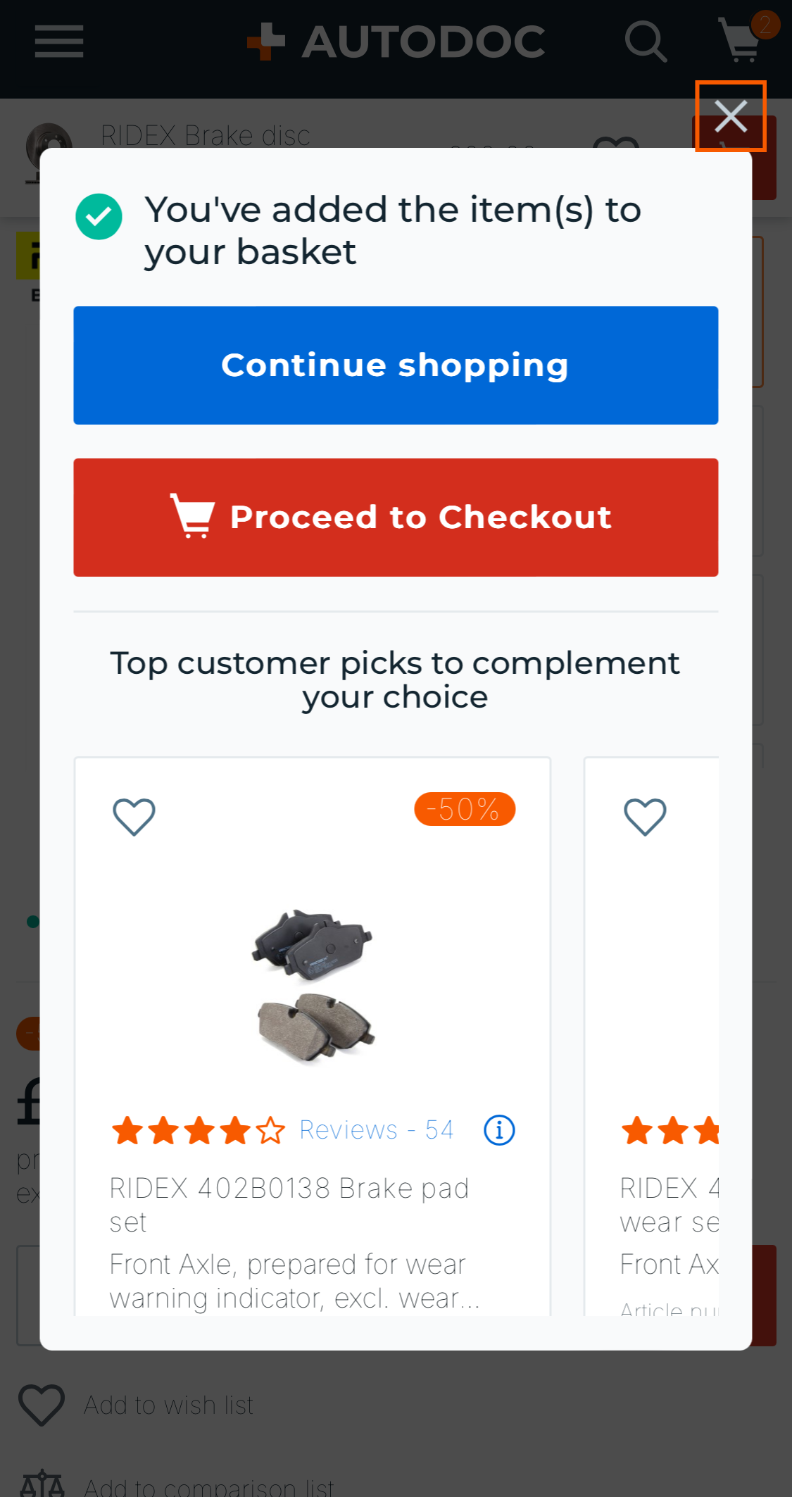 Mobile screenshot of AUTODOC