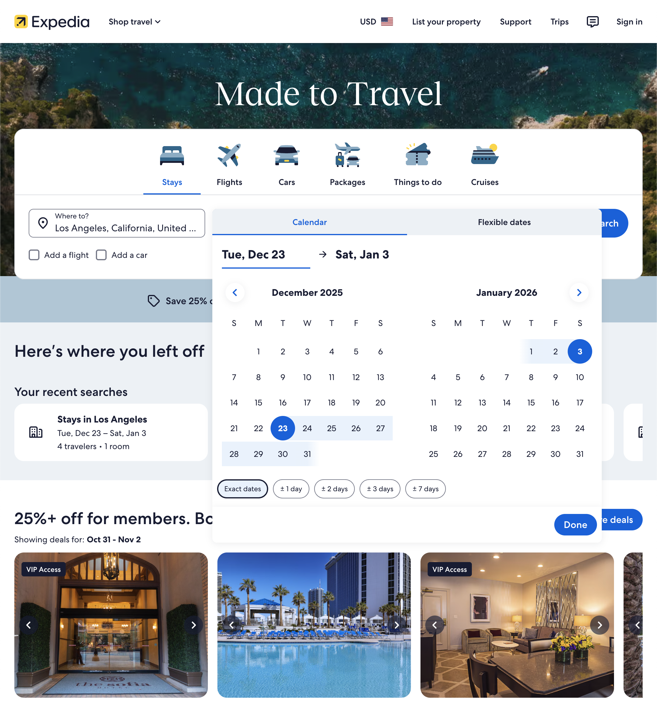 Desktop screenshot of Expedia