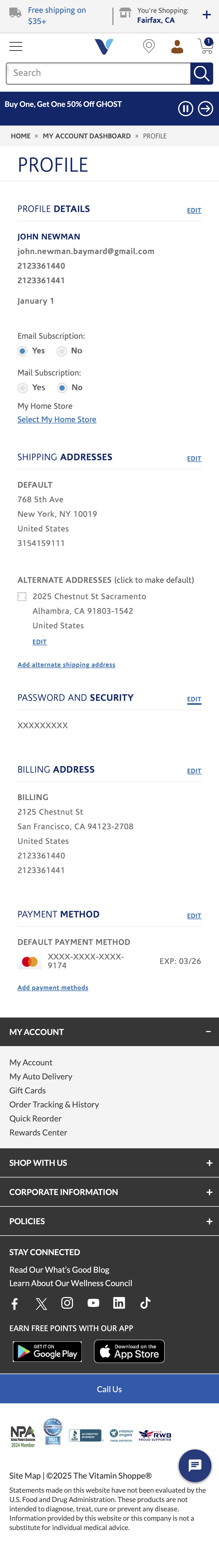 Mobile screenshot of The Vitamin Shoppe