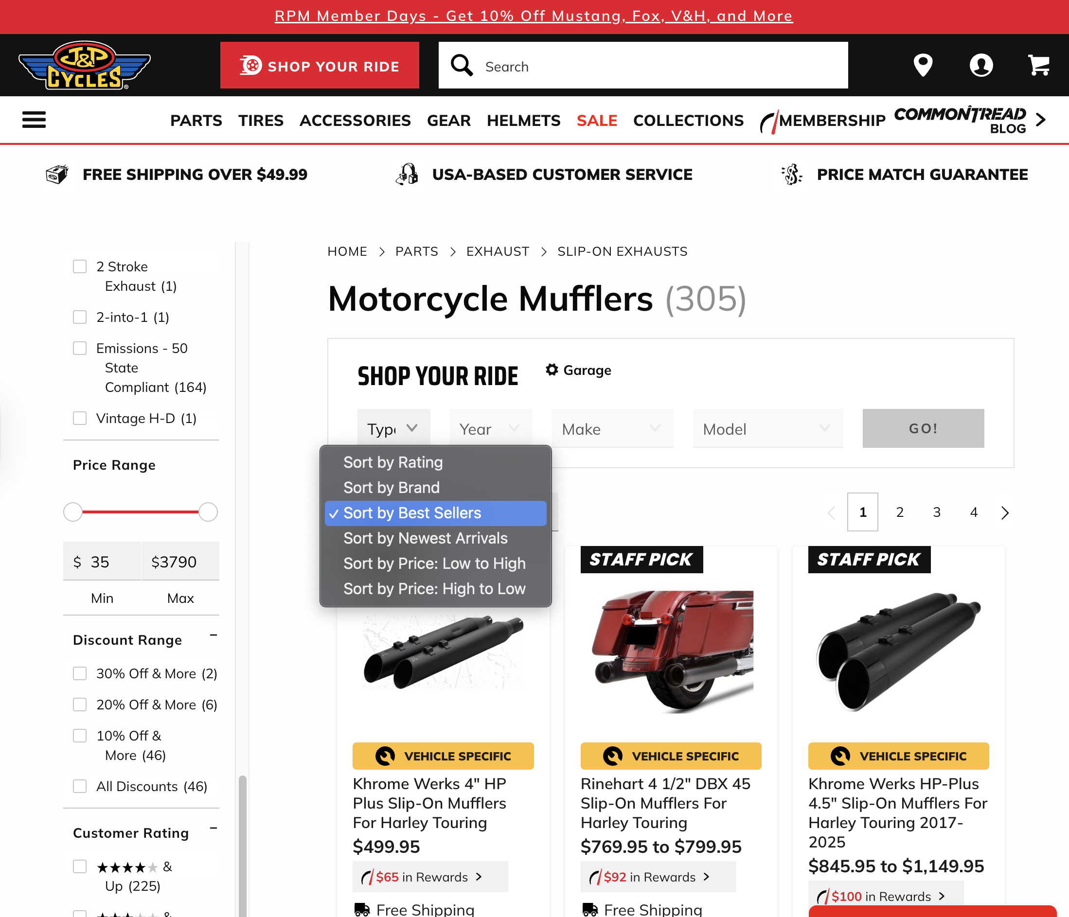 Desktop screenshot of J&P Cycles
