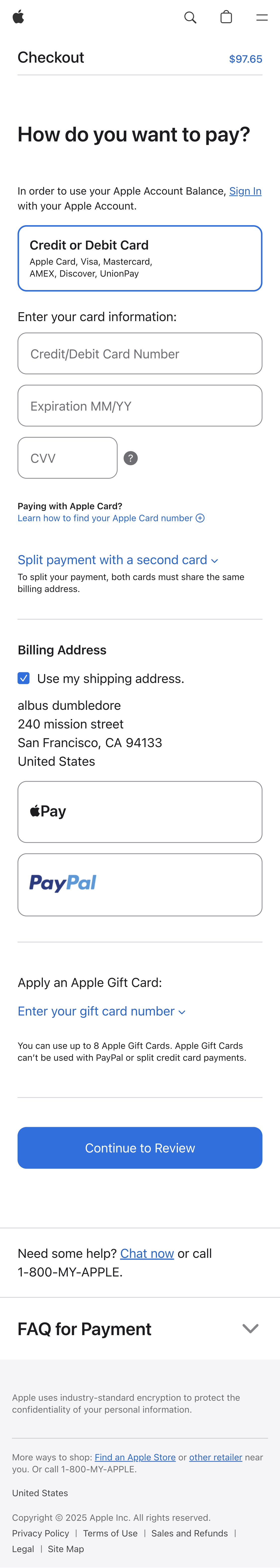 Mobile screenshot of Apple