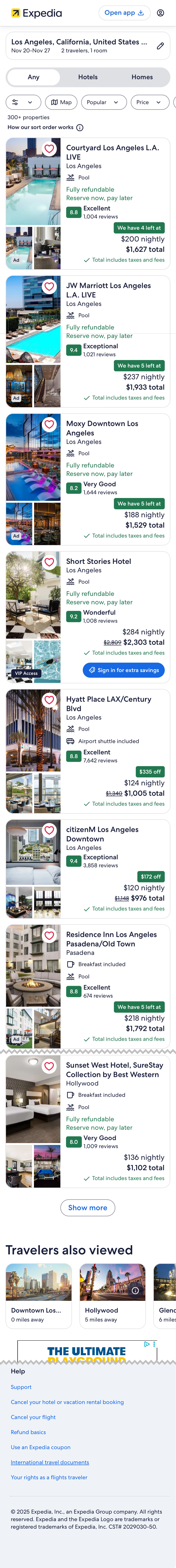 Mobile screenshot of Expedia