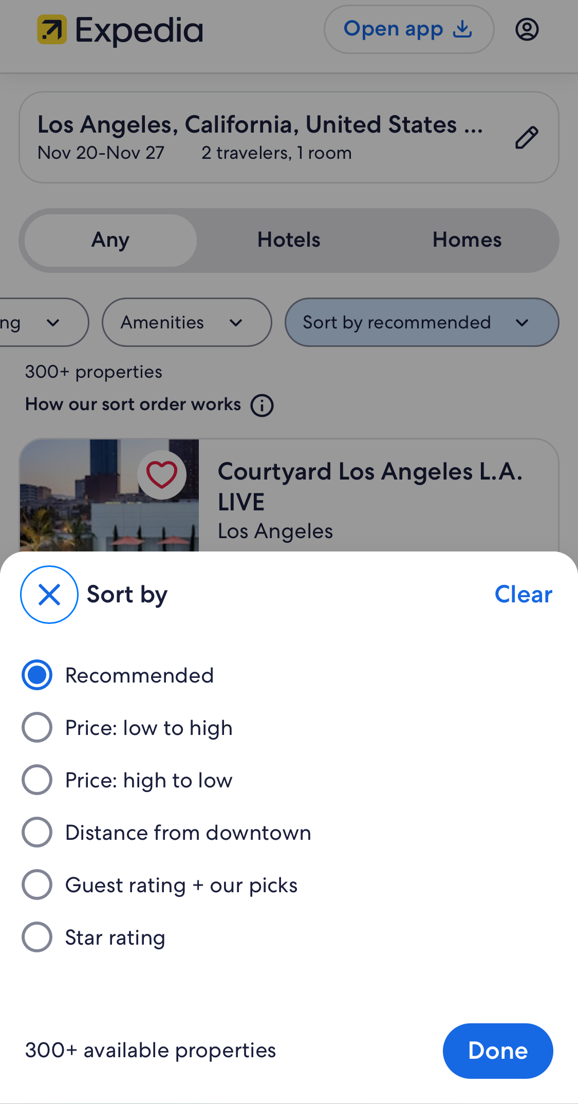 Mobile screenshot of Expedia