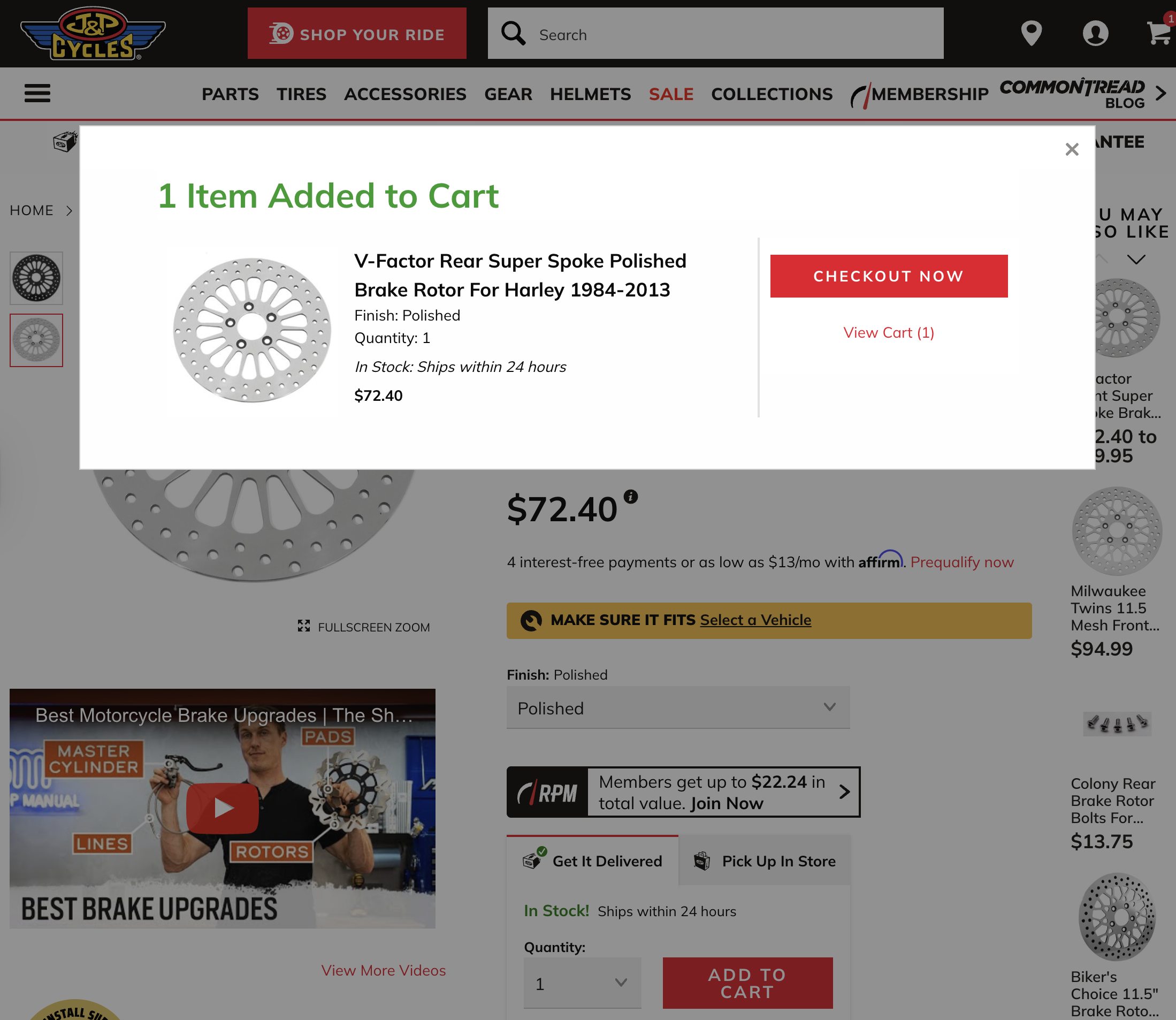 Desktop screenshot of J&P Cycles