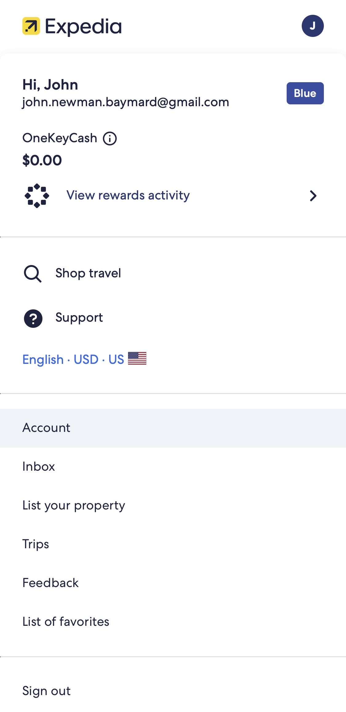 Mobile screenshot of Expedia