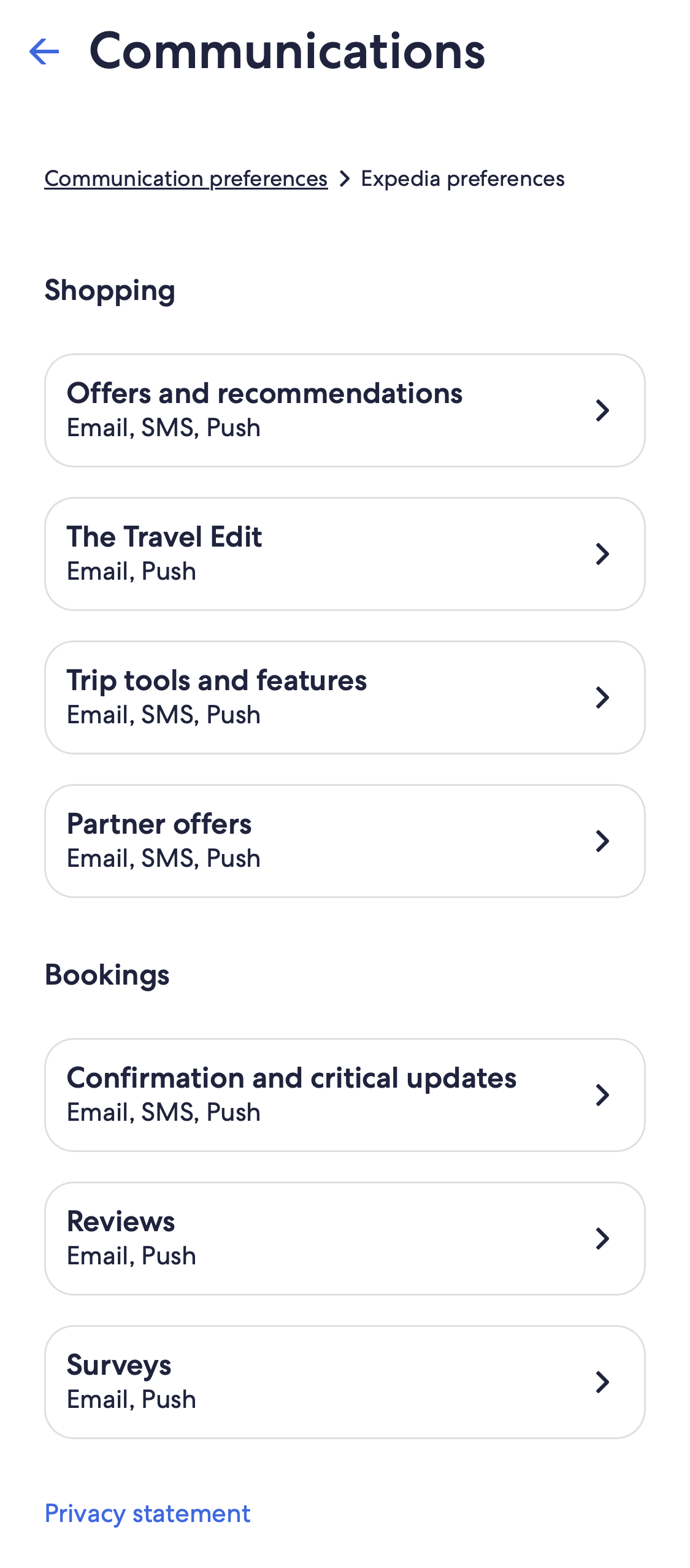 Mobile screenshot of Expedia