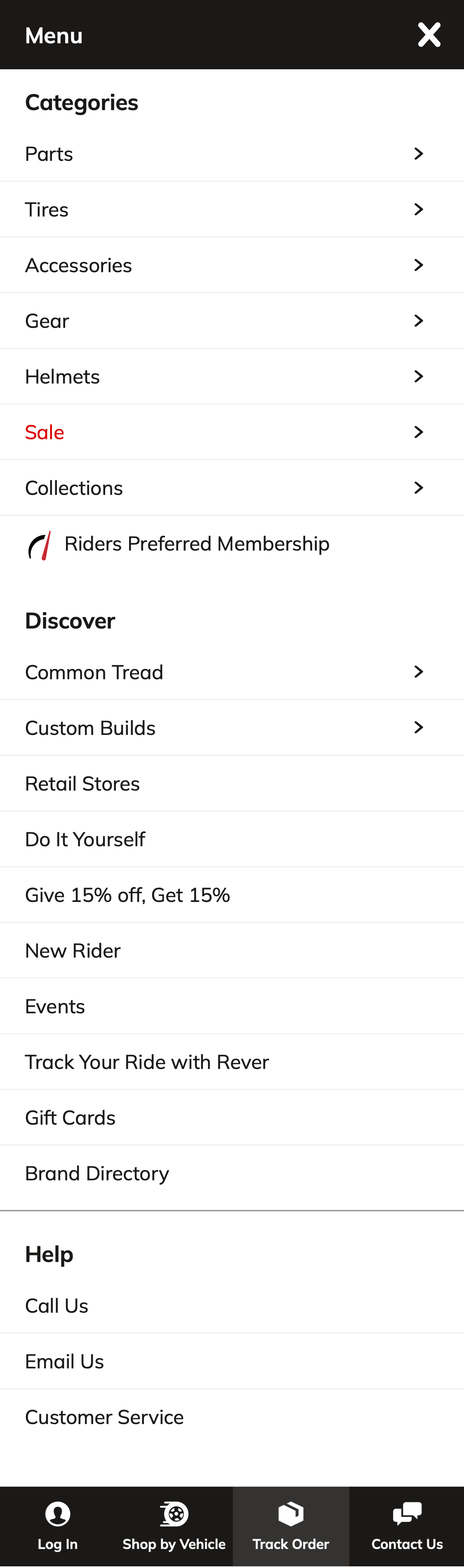 Mobile screenshot of J&P Cycles