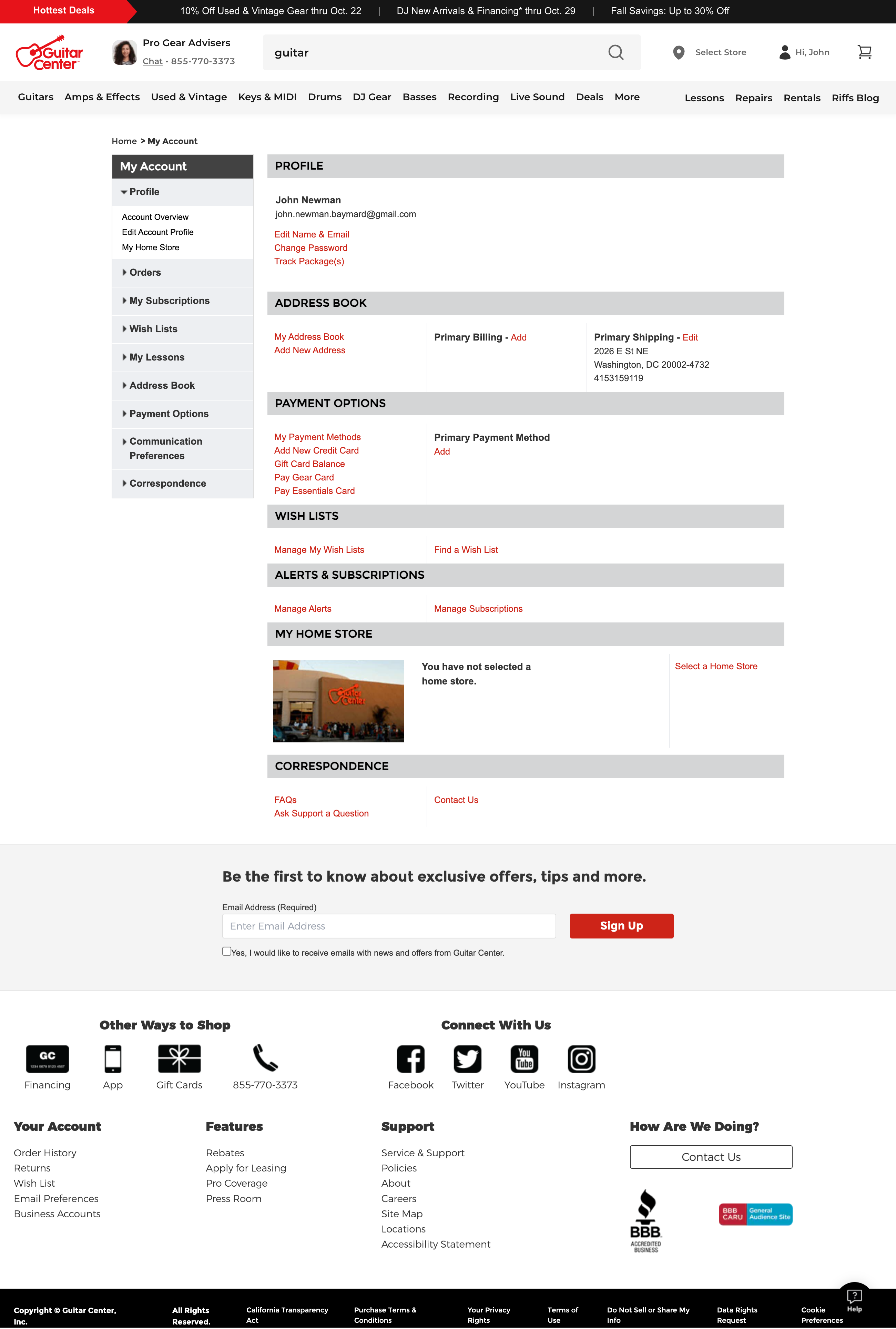 Desktop screenshot of Guitar Center