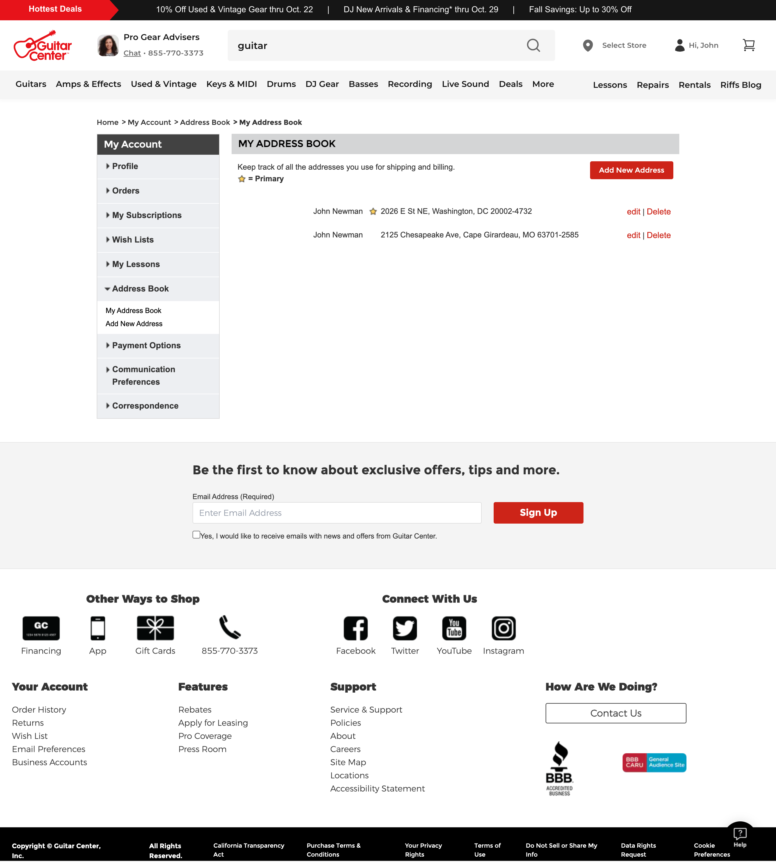 Desktop screenshot of Guitar Center