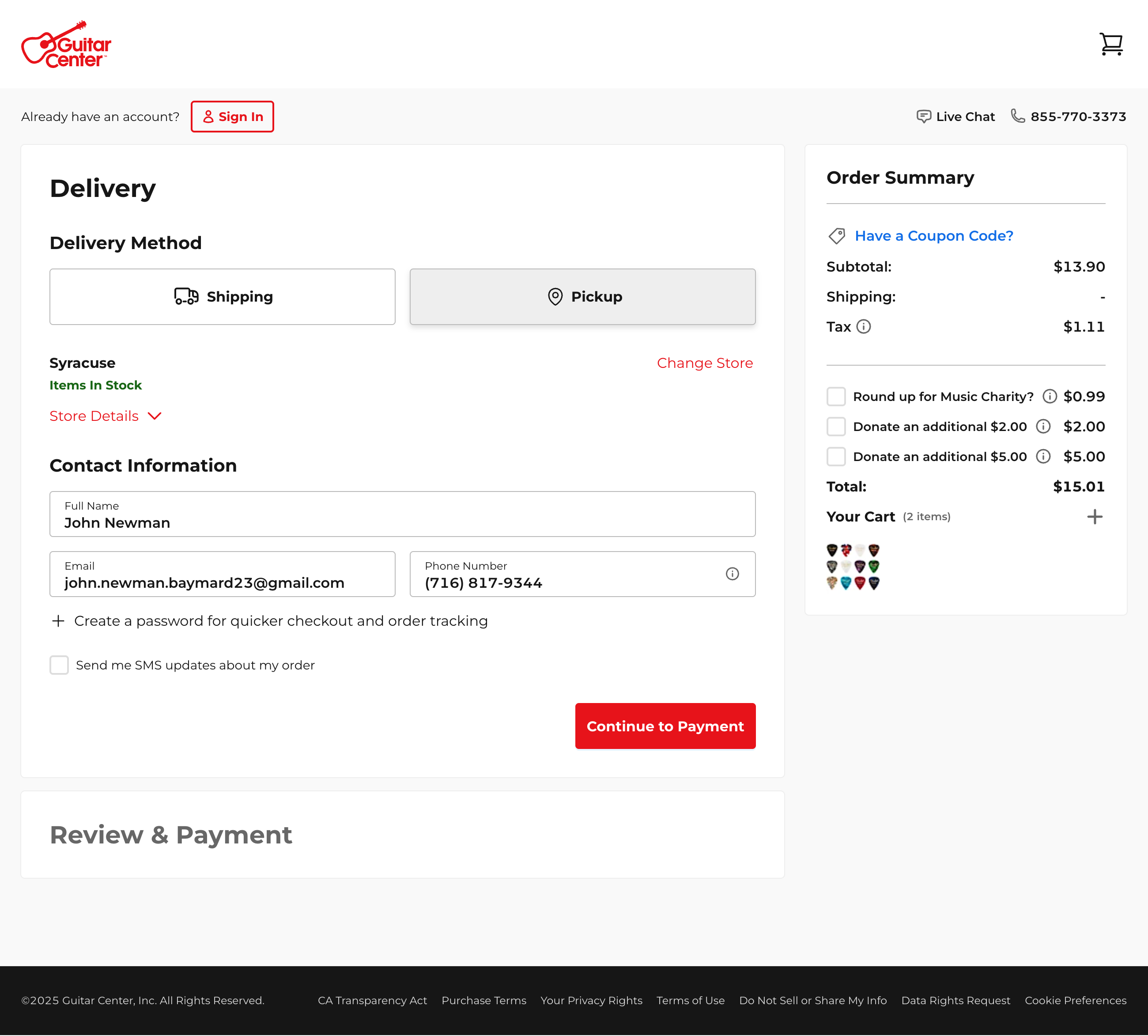 Desktop screenshot of Guitar Center