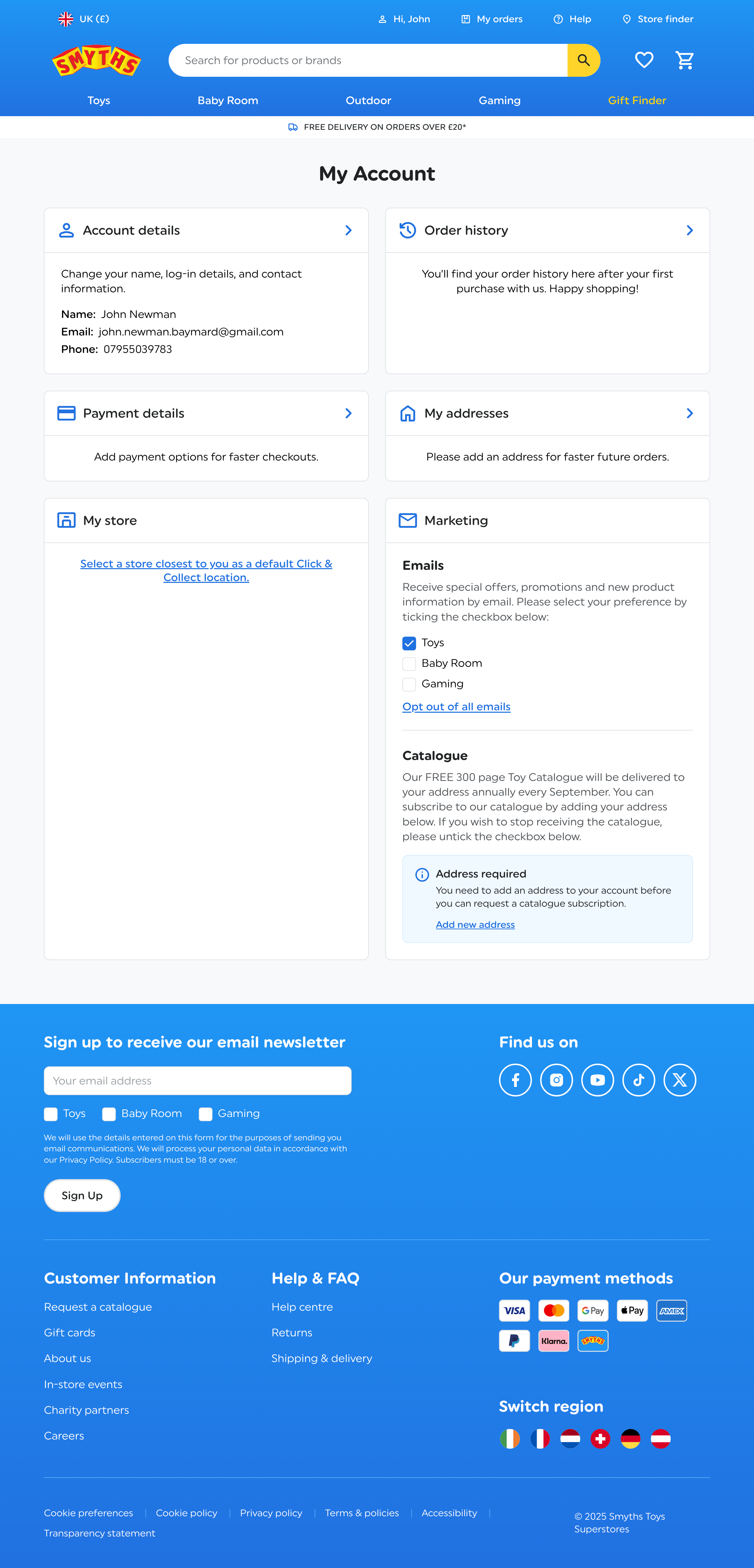 Desktop screenshot of Smyths