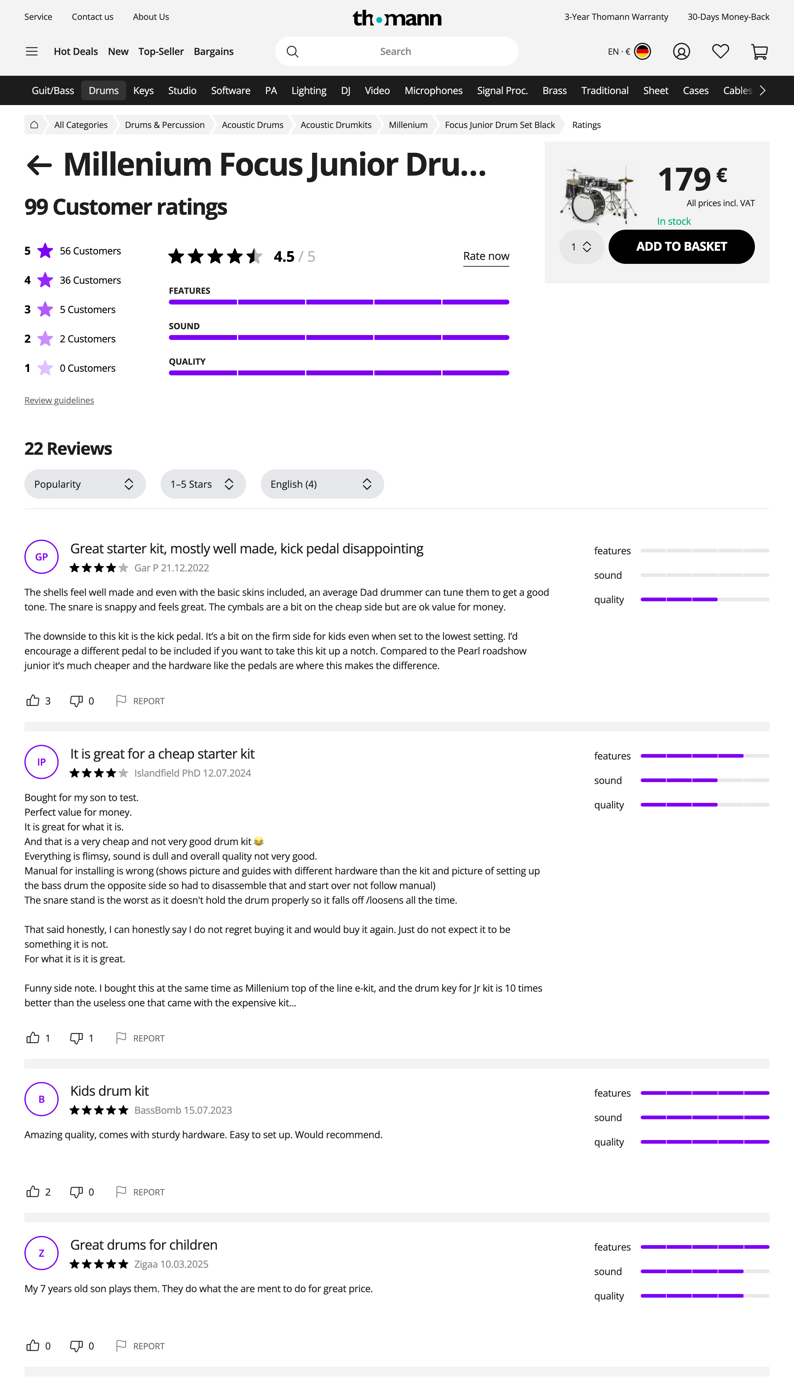 Desktop screenshot of Thomann