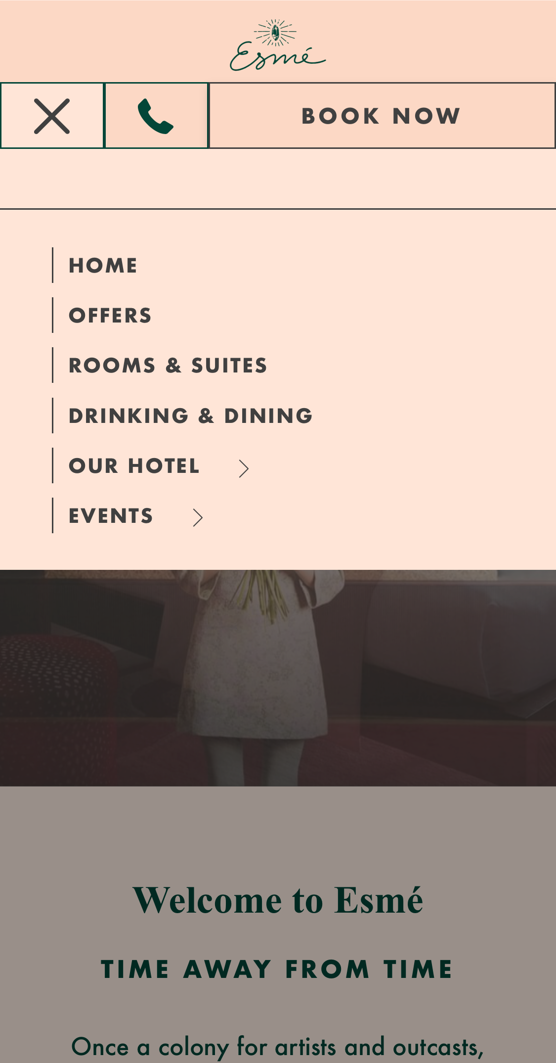 Mobile screenshot of Esmé Hotel
