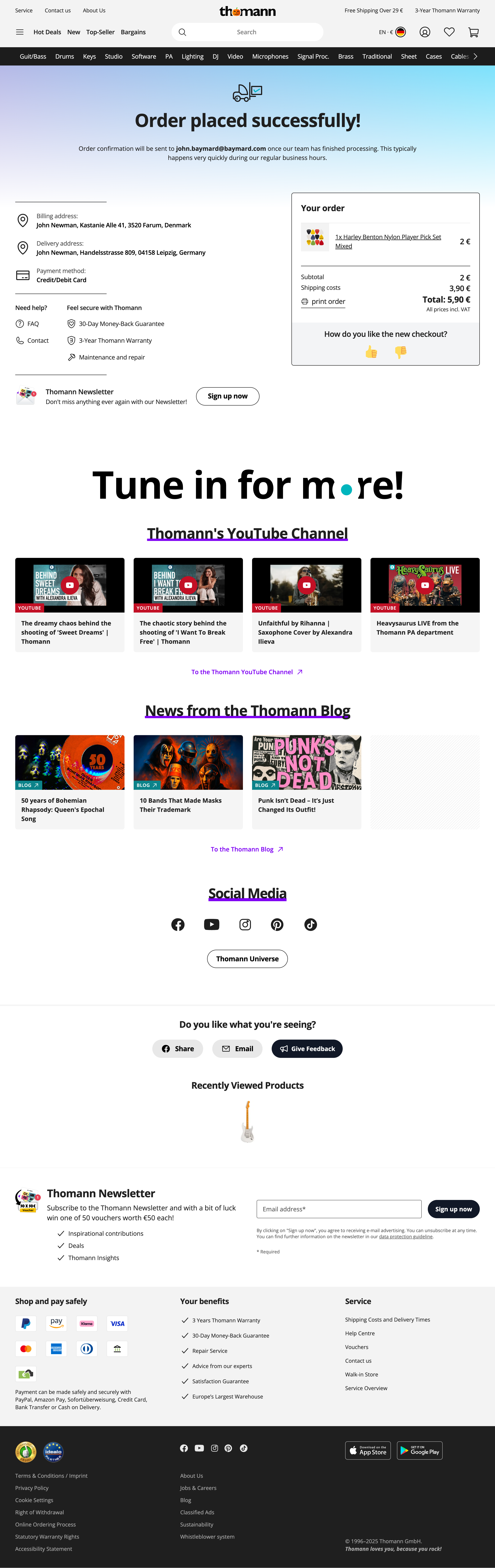 Desktop screenshot of Thomann