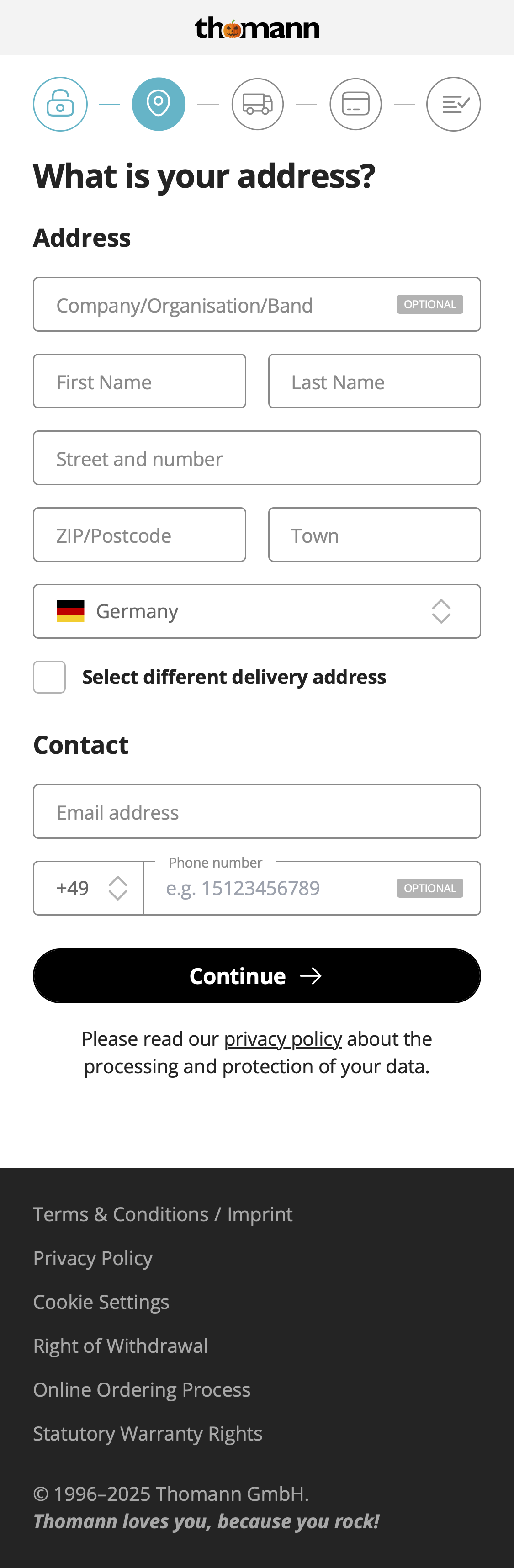 Mobile screenshot of Thomann