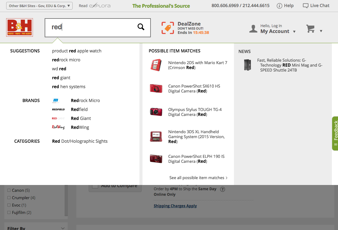 Desktop screenshot of B&H Photo