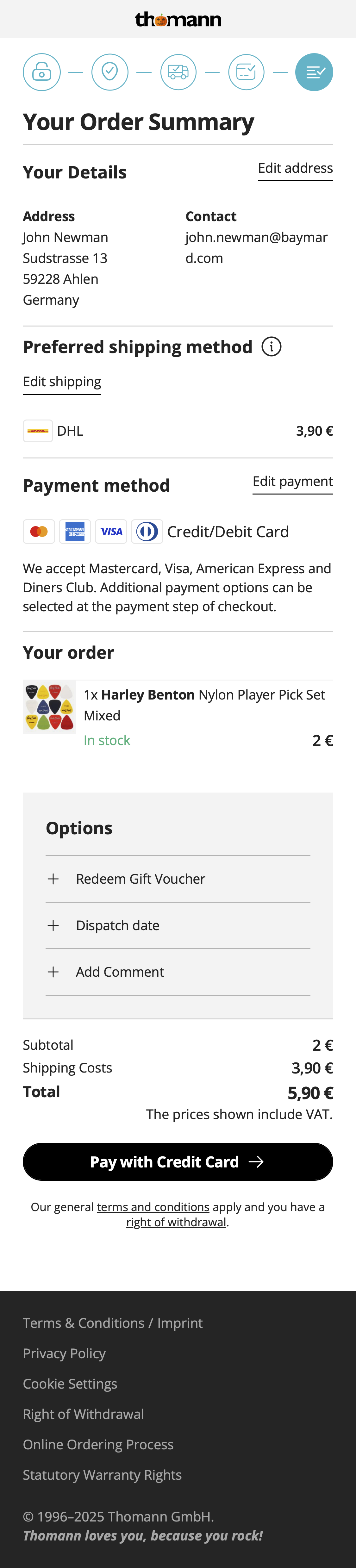 Mobile screenshot of Thomann