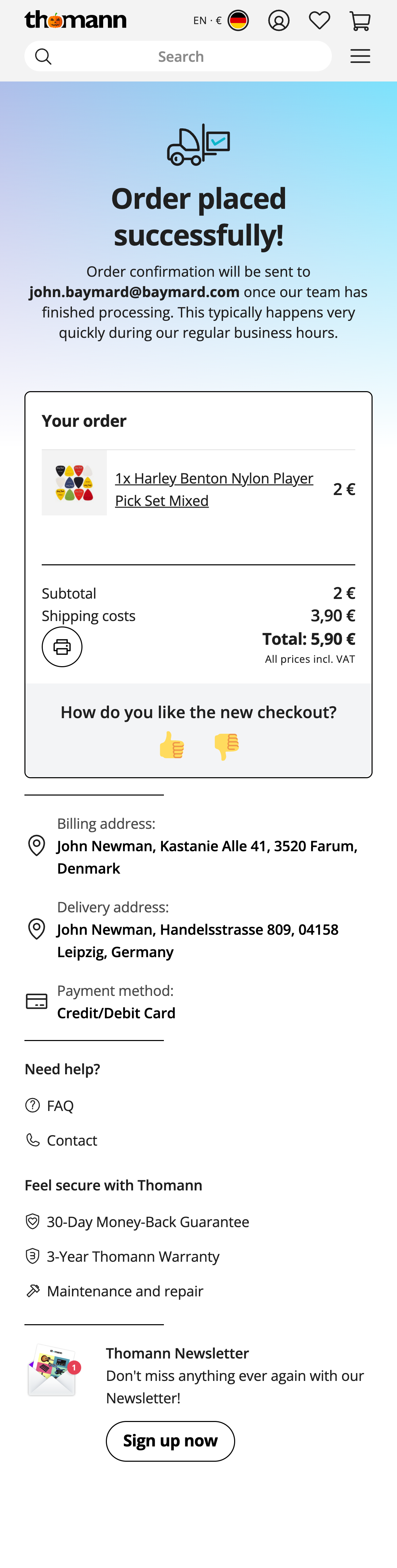 Mobile screenshot of Thomann