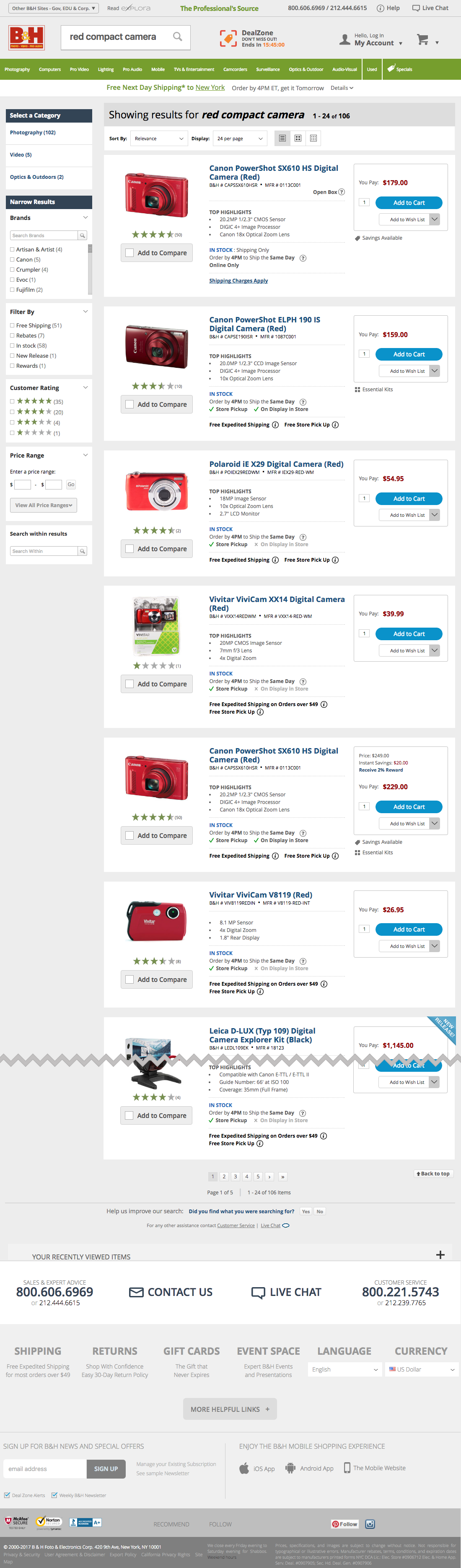 Desktop screenshot of B&H Photo