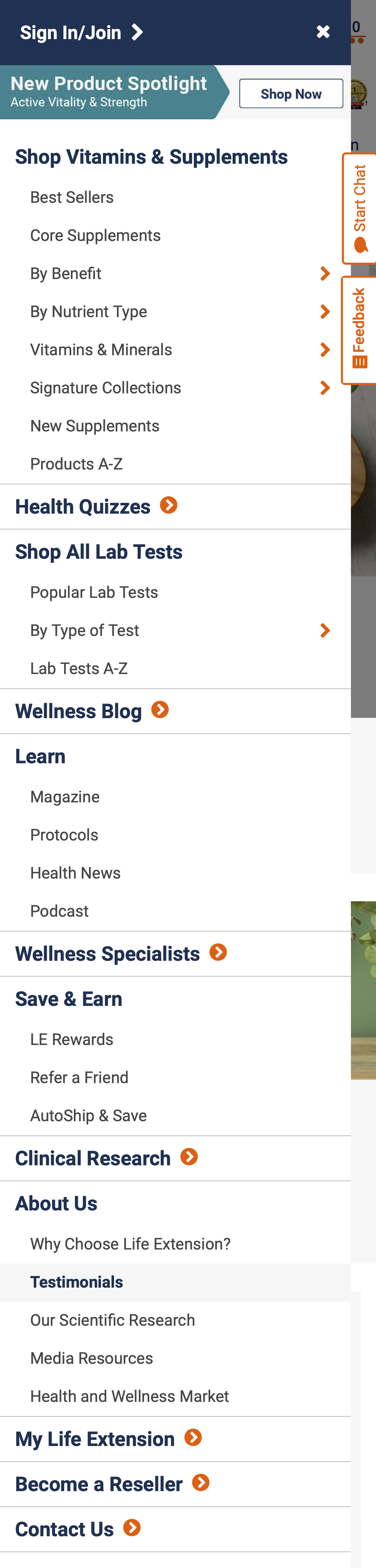 Mobile screenshot of Life Extension